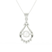 2Ct Round Cut Moissanite Teardrop Pendant in 14K Rose Gold